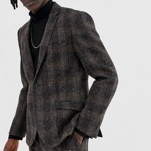 Heart & Dagger Men’s Harris Tweed Single Breasted Suit Jacket Blazer